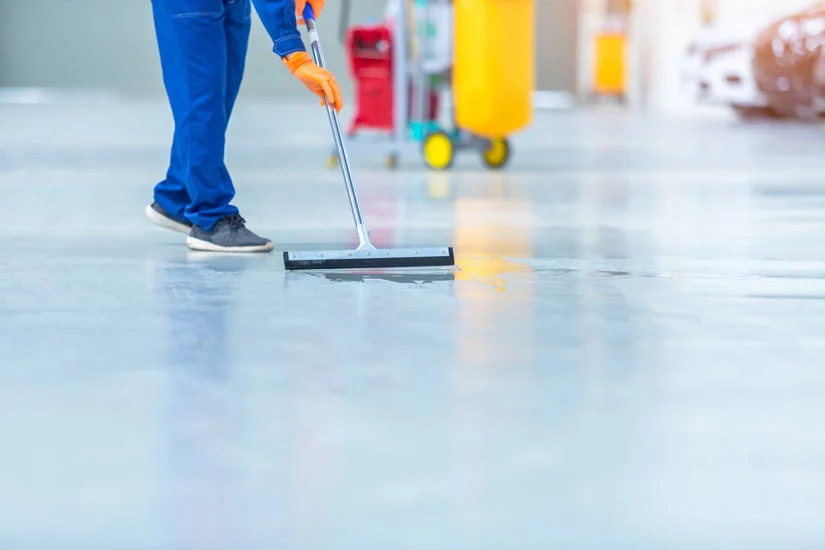 professional cleaning epoxy floor